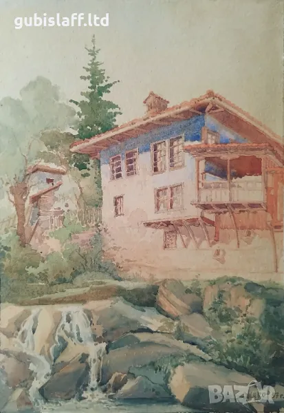 Картина, пейзаж, 1957 г., худ. Ж. Жеков (1922-1993), снимка 1