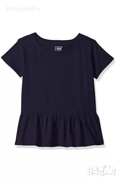 Детска тениска Look by Crewcuts K8404 Къса тениска с пеплум дизайн, снимка 1