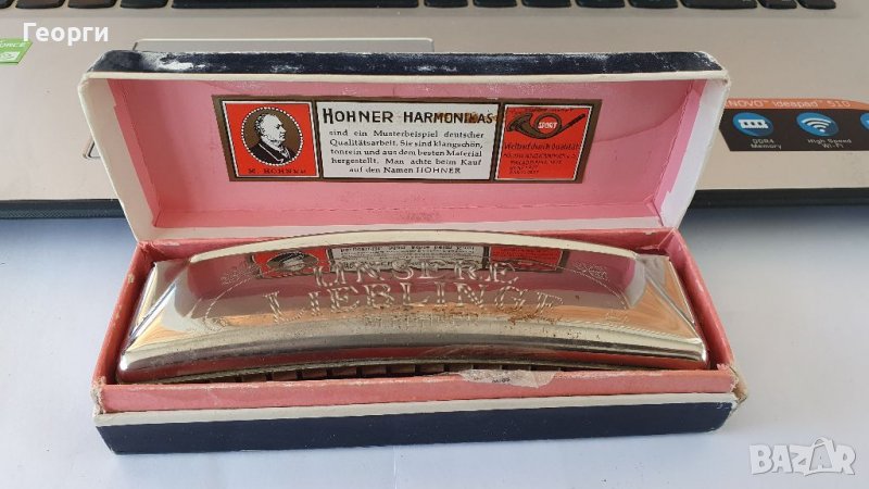 Антикварна колекционерска немска хармоника Hohner Unsere Lieblinge, снимка 1