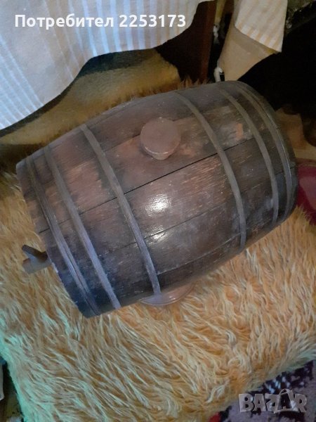 Старо БГ буре на въртяща се стойка, снимка 1