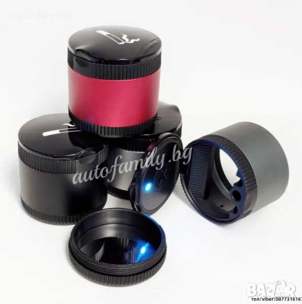 Пепелник за кола с капак - Черен, снимка 1