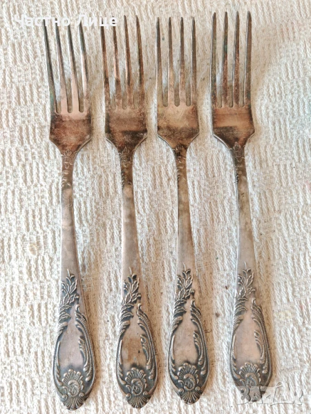 Оригинални Руски Соц СССР Мелхиор Дълбоко Посребрени Вилици, снимка 1