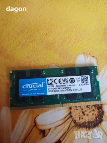 Памет Crucial лаптоп sodimm DDR4 16GB 2666MHz CL 19, снимка 2 - RAM памет - 56181368