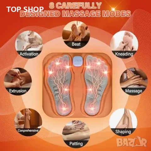 Нов Електронен масажор за кръвообращение и болка в краката с 15 нива, снимка 6 - Масажори - 49956922