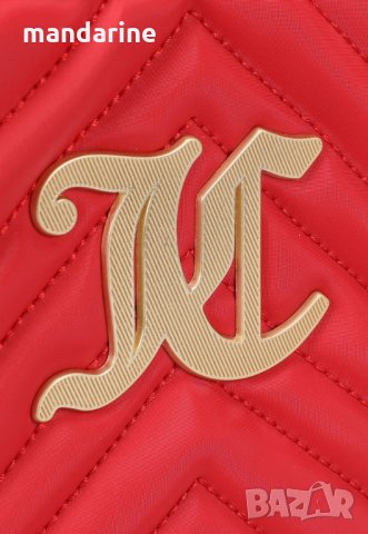 JUICY COUTURE 🍊 Дамска чанта с капитониран ефект RED & GOLD нова с етикети, снимка 7 - Чанти - 35235411