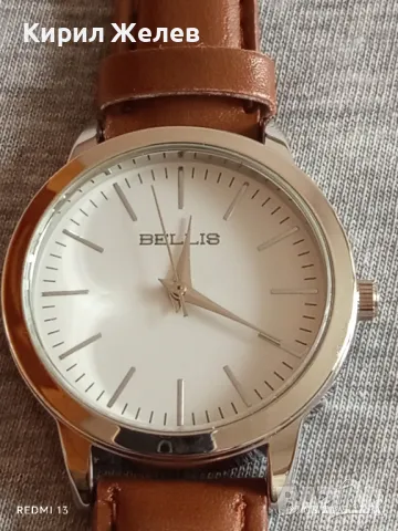 Чисто нов часовник BELLIS с кожена каишка много красив стилен дизайн 49821