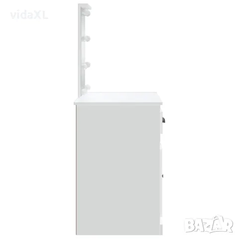 vidaXL Тоалетка с LED лампи, бяла, 90x42x132,5 см, снимка 6 - Тоалетки - 56148155