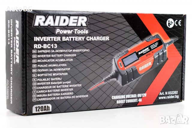 Инверторно зарядно устройство за акумулатор Raider RD-BC13 / 6/12V, снимка 1 - Аксесоари и консумативи - 39665808