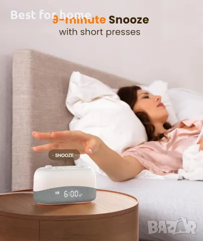 Будилник с бял шум, с 29 успокояващи звука, нощна светлина Dreamegg, снимка 4 - Други - 49437158