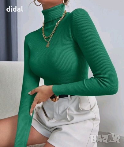Поло блузка в зелено , снимка 2 - Блузи с дълъг ръкав и пуловери - 42216147