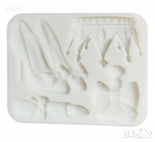 Дамски обувки токчета корона червило парфюм силиконов молд форма фондан шоколад декор, снимка 4 - Форми - 53967384