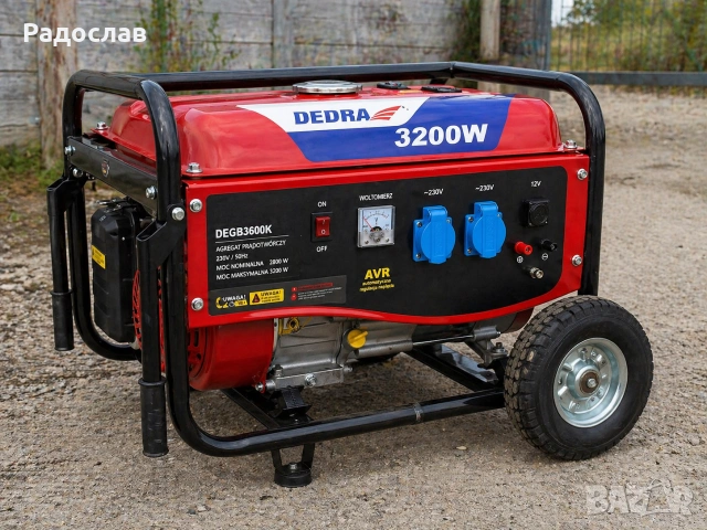 Генератор 2.8 kW / 3200W Бензинов Токов Генератор С Колела