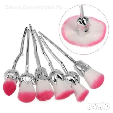 Шест броя четки за грим с форма на роза HZS44, снимка 8 - Други - 48200542