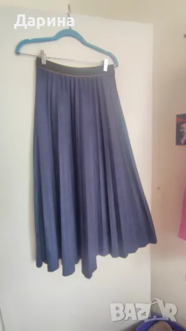 Дълга синя пола с колан, снимка 2 - Поли - 50181985
