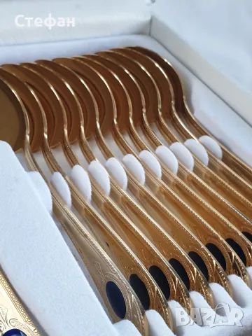 Комплект позлатени прибори, снимка 9 - Антикварни и старинни предмети - 50310371