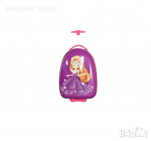 Комплект Mercado Trade, Куфар и раница, За момичета, Момиче с рокля, Лилав, снимка 3 - Кенгура и ранички - 40183727