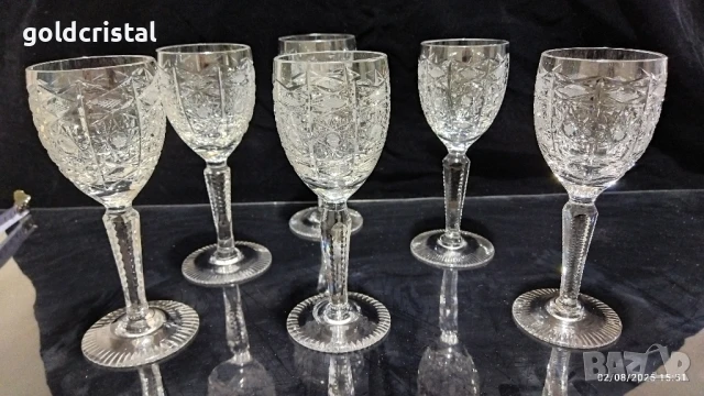  кристални чаши , снимка 2 - Антикварни и старинни предмети - 51247932