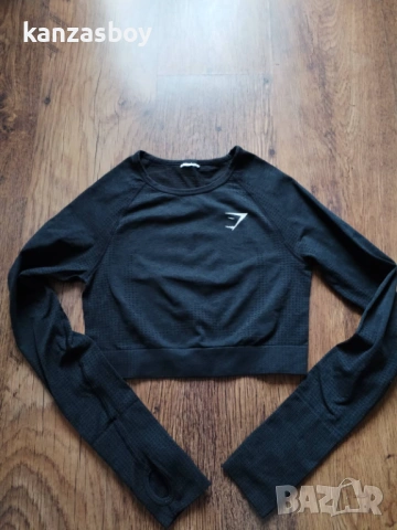 Gymshark Vital Crop Top - дамска фитнес блуза КАТО НОВА ХС, снимка 7 - Блузи с дълъг ръкав и пуловери - 53890286