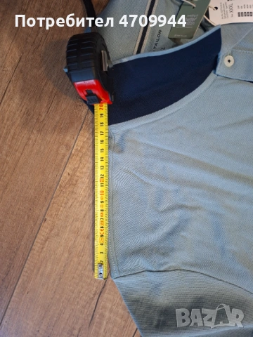Мъжка синьо-сива тениска с яка / поло-шърт 3XL, снимка 3 - Тениски - 53112036
