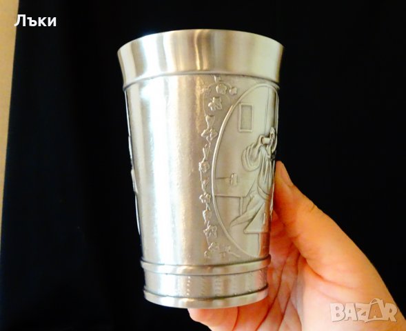 Калаена чаша,халба от калай 11.5 см.,300 мл. , снимка 7 - Антикварни и старинни предмети - 29089272