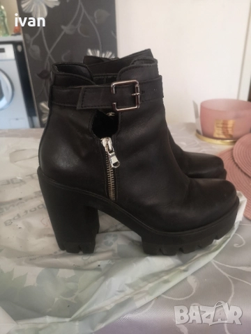 дамски боти с ток естествена кожа 38номер, снимка 3 - Дамски боти - 51866489