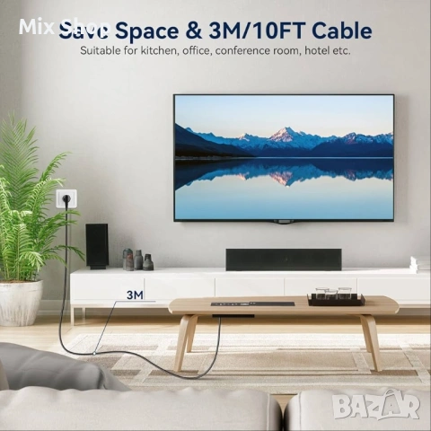 Нов 3M електрически разклонител, вграден контакт за кухненски плот USB C PD20W, снимка 3 - Друга електроника - 53971640