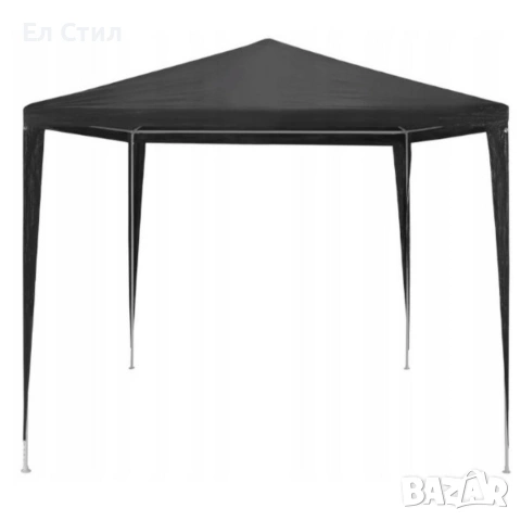 Градинска шатра тип „павилион“, 3x3м, Водоустойчива, Прахово боядисана стоманена рамка, Сива, снимка 6 - Градински мебели, декорация  - 53928109