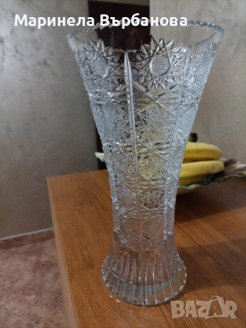 кристална ваза , снимка 2 - Вази - 52939304