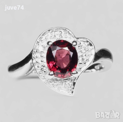 СРЕБЪРЕН ПРЪСТЕН С ЯРКО ЧЕРВЕН ШПИНЕЛ (МИАНМАР), снимка 2 - Пръстени - 52584892