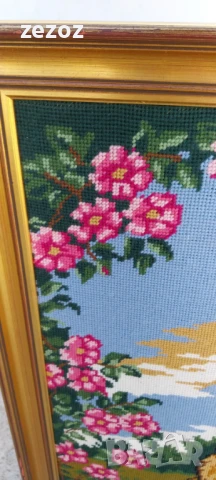 Гоблен"Момиче с куче", снимка 7 - Гоблени - 50848752