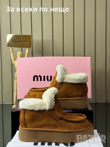 Miu Miu Дамски Зимни Меки И Топли Боти С Пух Миу Миу - Налични Различни Цветове Код SK444, снимка 7 - Дамски боти - 53027703