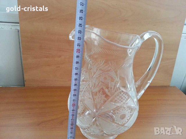 голяма кристална кана, снимка 2 - Антикварни и старинни предмети - 29843286