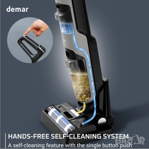 Tefal X-CLEAN 4 Безжична прахосмукачка за мокро и сухо почистване,сива, снимка 3 - Прахосмукачки - 51156265