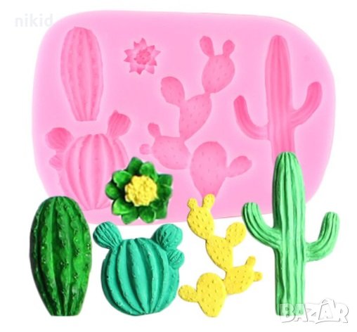 Различни Кактуси Кактус силиконов молд форма за украса торта с фондан шоколад