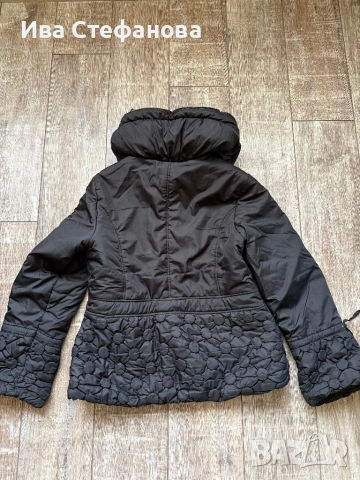 Черно зимно ново кукленско кокетно елегантно шушляково яке баклавички широка шал яка Л/ХЛ , снимка 2 - Якета - 52626156