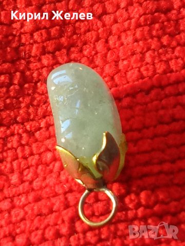 СТАР МЕДАЛЬОН НАТУРАЛНО ПОЛУСКЪПОЦЕННО КАМЪЧЕ в ПОСРЕБРЕН МЕСИНГОВ ОБКОВ 34970, снимка 4 - Антикварни и старинни предмети - 40500017