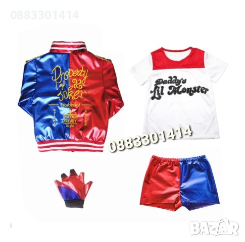 Карнавален костюм Харли Куинн Косплей Harley Quinn Cosplay Жокер Хелоуин , снимка 3 - Други - 42574379