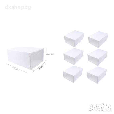 4948 Кутия за обувки XL 33x24x14 см – Прозрачен органайзер с предно отваряне, снимка 2 - Други стоки за дома - 54347899