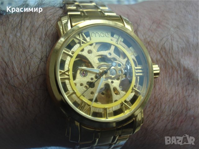 Автоматичен часовник MCE GOLD SKELETON, снимка 7 - Мъжки - 39951036