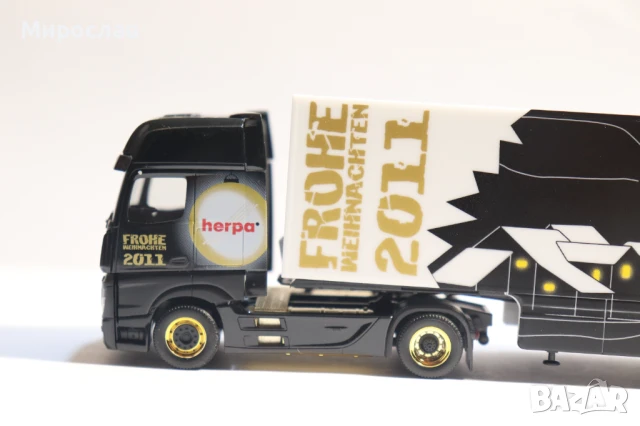 HERPA H0 1/87 MERCEDES BENZ ACTROS  KАМИОН МОДЕЛ ВЛЕКАЧ ТИР, снимка 2 - Колекции - 51158599