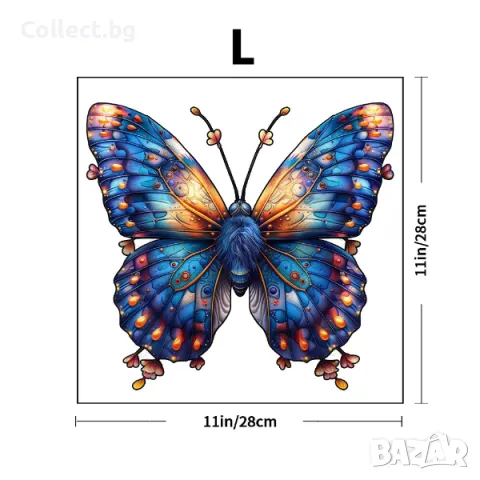 Дървен пъзел с животни - Пеперуда, снимка 2 - Пъзели - 49418346