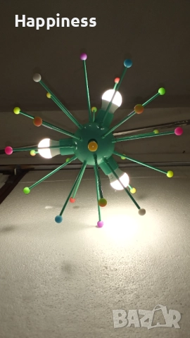 Абажур (полилей) - метален със светещи топчета, снимка 3 - Лампи за таван - 52325788