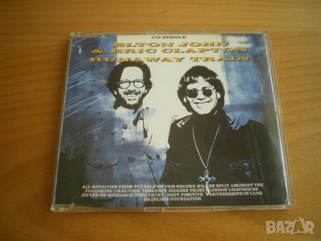 Elton John & Eric Clapton ‎– Runaway Train 1992 CD, Maxi-Single, снимка 1