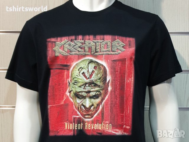 Нова мъжка тениска с дигитален печат на музикалната група Kreator (Криейтър)- Violent Revolution , снимка 7 - Тениски - 36869238