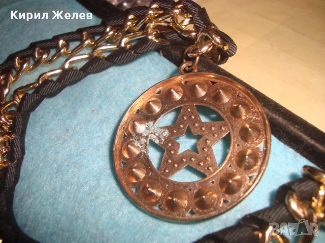 ЗЛАТИСТА КРИСТАЛНА ФЕШЪН АРТ ОГЪРЛИЦА МЕДАЛЬОН ЗВЕЗДА МНОГО КРАСИВ 27027, снимка 9 - Колиета, медальони, синджири - 35132619