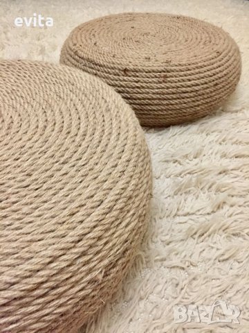 Табуретка/пуф. Ръчна изработка!, снимка 2 - Дивани и мека мебел - 33842705