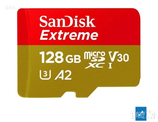 Карта памет SanDisk - Extreme PRO, 128GB, microSDXC, Class10 + адаптер, снимка 5 - Друга електроника - 51595247