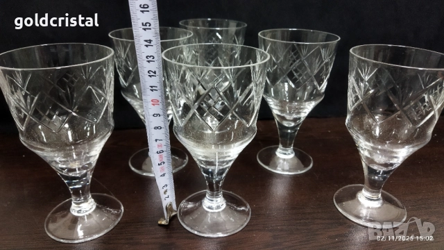кристални чаши, снимка 2 - Антикварни и старинни предмети - 20115696
