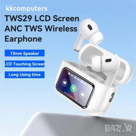 Bluetooth Handsfree Wireless Слушалки Yesido TWS29 + LCD /Бял/ Баркод : 2404194, снимка 3 - Безжични слушалки - 52885505