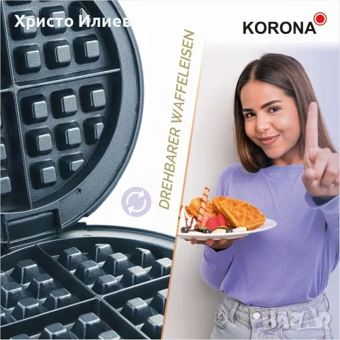 Въртящ се гофретник за белгийски гофрети 1000W, снимка 7 - Гофретници - 56030483